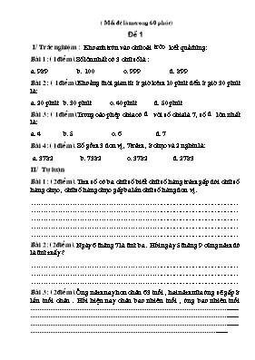 10 Đề luyện thi học sinh giỏi môn Toán Lớp 3
